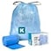 Plasticplace Custom Fit Trash Bags Compatible with simplehuman Code K 50 Count Tinted Blue Drawstring Garbage Liners 10 Gallon 38 Liters 24 x 28
