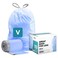 Plasticplace Custom Fit Trash Bags Compatible with simplehuman Code V 200 Count Tinted Blue Drawstring Garbage Liners 4248 Gallon 145 x 28