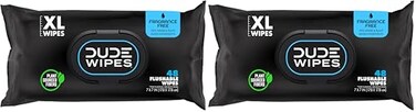 DUDE Wipes 48 Count 2 Pack Flushable Unscented ExtraLarge VitaminE Aloe