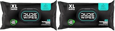 DUDE Wipes 48 Wipes 2 Pack Flushable Mint Chill ExtraLarge Eucalyptus Tea Tree Oil