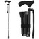 Switch Sticks Walking Cane for Men or Women Foldable and Adjustable from 3237 Inches FSA and HSA Eligible Luxury Plain Black