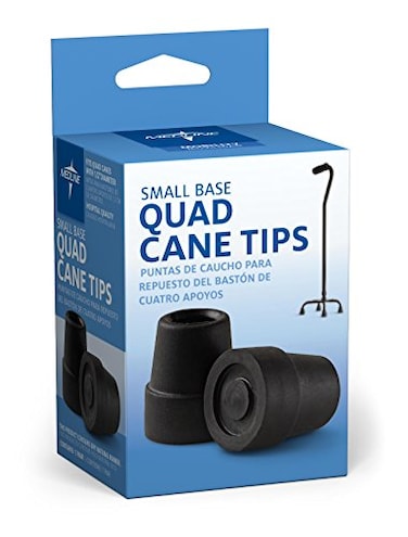Medline 12 Tips for Small Base Cane Black Box contains 1 pair