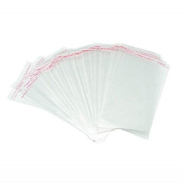 Borningfire 300pcs 3x5 Clear Resealable Cellophane Bag Self Adhesive Seal