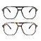 FEISEDY 2Pack Blue Light Blocking Glasses Fake Nerd Clear Square Computer Lightweight Pilot Glasses Frame Oversized B2866