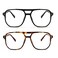 FEISEDY 2Pack Blue Light Blocking Glasses Fake Nerd Clear Square Computer Lightweight Pilot Glasses Frame Oversized B2866