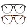 FEISEDY 2Pack Blue Light Blocking Glasses Fake Nerd Clear Square Computer Lightweight Pilot Glasses Frame Oversized B2866