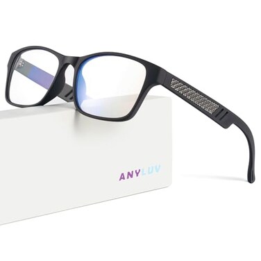 ANYLUV Blue Light Blocking Glasses for Men Women Lightweight Computer Gaming Glasses Anti Eye Strain Rectangle Frame