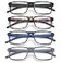 JAWSOCK 4 Pack Reading Glasses Blue Light Blocking for Men Women Rectangular Frame Computer Readers with Spring Hinge Anti EyestrainUV Ray Eyeglasses 20x