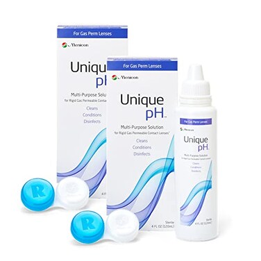 Menicon Unique pH MultiPurpose Contact Solution RGP Lens Case 4 Fl Oz Pack of 2