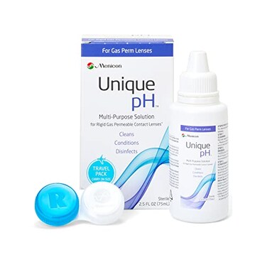 Menicon Unique pH Travel Pack Multipurpose Solution for Gas Permeable Contact Lenses 25 Fluid Ounces