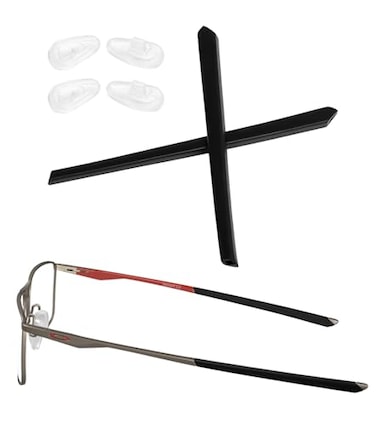 TenDye Replacement Rubber Kit Earsocks Nose Pads for Oakley Socket 50 OX3217Socket 55 OX3218 140mm Eyeglasses Frame Black Set