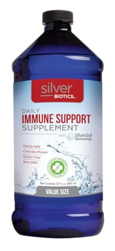 American Biotech Silver Biotics SilverSol AgO 10 PPM Immune Support 32 Fl Oz Immune Support