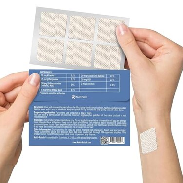 NUTRI-PATCH NUTRIPATCH Inflam Topical Skin Patch Infused with Turmeric MSM White Willow Bark and Vitamin C 30 Count