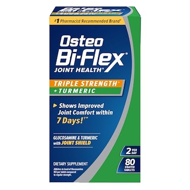 Osteo Bi-Flex Osteo BiFlex Triple Strength Glucosamine Supplement with Turmeric Extract Improve Joint Function Antioxidant Power 80 Coated Tablets