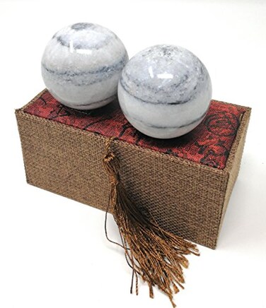 THY COLLECTIBLES Galaxy Pattern Marble Stone Chinese Healthy Exercise Massage Baoding Balls