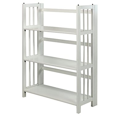 Casual Home 3Shelf Folding Stackable Bookcase 275 WideWhite