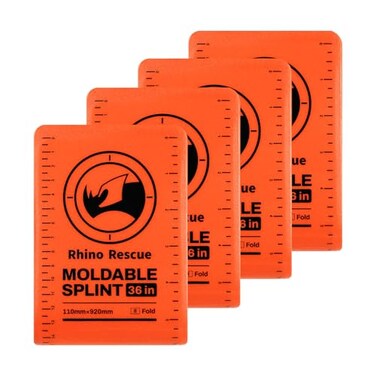 RHINO RESCUE First Aid Splint 36 X 43 OrangeGray Keep Bones in Position 4 Folded