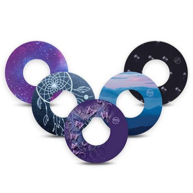 ExpressionMed Libre 2 Sensor Covers Waterproof Secure Adhesive Patches Breathable Flexible Material Easy Controlled Application Pack of 5 Dreamy Escapes Variety Pack