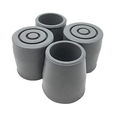 PCP Replacement Walker Tips Reinforced Rubber Glides Fits 114 Diameter 125 Traction Base 4 Count