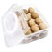 DELIFUR 2 Tiers Egg Container Deviled Egg Carrier Eggs Holder with Handle Fridge Freezer Storage by White