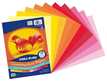 Tru-Ray TruRay Construction Paper Warm Assorted 9 x 12 150 Sheets