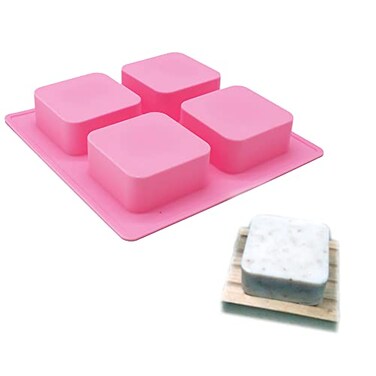X-Haibei XHaibei Basic Plain Square Lotion Bar Soap Mold Making 4ozCell Big Size