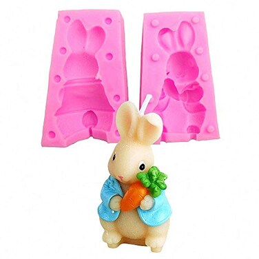 Fewo 3D Rabbit Bunny Silicone Candle Chocolate Mold Easter Craft Soap Cake Decorating Tools