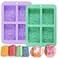 Moukiween Soap Molds Silicone 3D Rectangular Flower Pattern Silicone Molds for Handmade Craft Soap Bath Bombs Chocolate Bars DIY Candle Polymer Clay Design