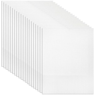 Tosnail 20 Pack 7 Count Clear Plastic Mesh Canvas Sheets for Embroidery Crafting 105 x 135