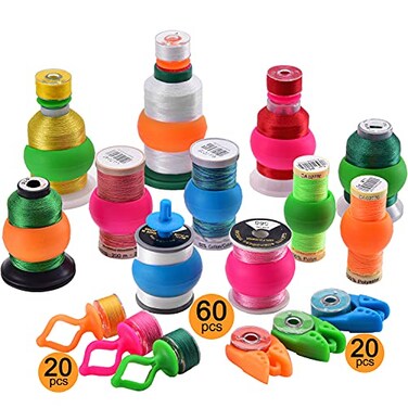 New brothread 60 Thread Spool Holder 20 Bobbin Holders 20 Bobbin Clips Prevents Thread Ends from Unwinding for Sewing Machine Thread Embroidery Spool