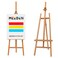 MEEDEN Large Basic Studio Easel Hold Canvas up to 50 Solid Beech Wood Artist Easel Adjustable Height and Working Angles AFrame Floor Painting Easel for Adults Artist Beginners Students