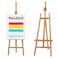 MEEDEN Large Basic Studio Easel Hold Canvas up to 50 Solid Beech Wood Artist Easel Adjustable Height and Working Angles AFrame Floor Painting Easel for Adults Artist Beginners Students