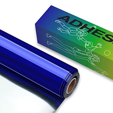 HTVRONT Blue Chrome Permanent Vinyl 12 x 10FT Mirror Metallic Permanent Adhesive Blue Vinyl Roll Compatible with Cricut Cutting Machine Easy to Weed Transfer