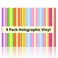 HTVRONT Holographic Vinyl Permanent 9 Sheets Holographic Permanent Vinyl for Cutting Machine 9 Pack 12 x12 Adhesive Bundle Easy to Use Transfer Iridescent Adhesive Sheets