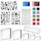 Zonon 22 Pieces Acrylic Stamp Blocks Tools Set Include 6 Clear Stamp Blocks 4 Transparent Silicone Seals 12 Craft Ink Pad for Scrapbooking Card Making
