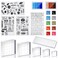 Zonon 22 Pieces Acrylic Stamp Blocks Tools Set Include 6 Clear Stamp Blocks 4 Transparent Silicone Seals 12 Craft Ink Pad for Scrapbooking Card Making