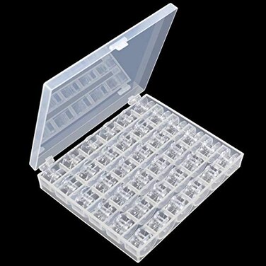 TTSAM 36 Pcs Transparent Plastic Sewing Machine Bobbins with Case for Janome Brother Singer Babylock Sewing Machine Class 15 Bobbins Spools with Storage Box for Juki Pfaff Elna Machine Christmas Gift