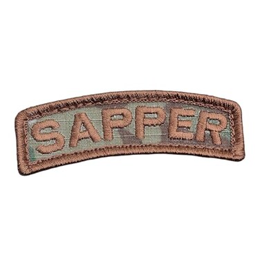 LEGEEON mult1cam Sapper Army Engineer Shoulder Tab Morale Tactical Hook Patch