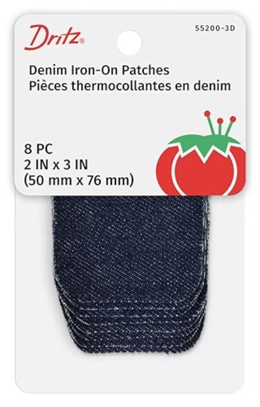 Dritz Denim IronOn Patches 2 x 3Inch 8 Count Dark Blue