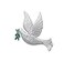 Wholesale Applique White Peace Dove Left Facing Embroidered Iron on Patch