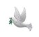 Wholesale Applique White Peace Dove Left Facing Embroidered Iron on Patch