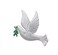 Wholesale Applique White Peace Dove Left Facing Embroidered Iron on Patch