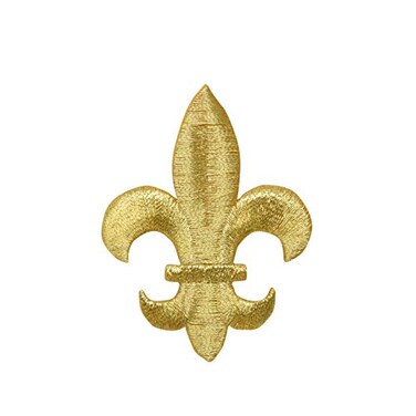 Wholesale Applique Gold Fleur De Lis Embroidered Iron on Patch