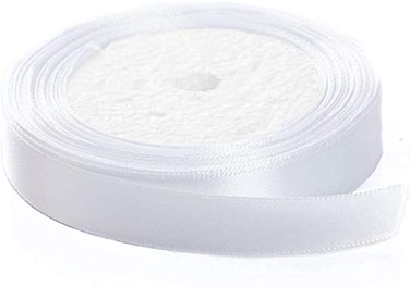 SWTOOL 12 Wide Single Face Satin Ribbon Roll for Wedding Sewing Projects Gift Wrapping and Crafting Projects 50 Yards White
