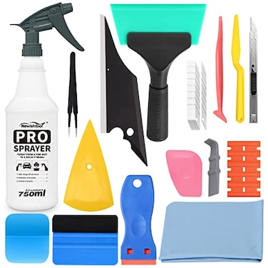 NEWISHTOOL Window Tint Application Kit Car Tint Installation Tools with Spray Bottle PPF Squeegee Felt Scraper Knife for Vehicle Glass Protective Film Installing Tool Window Tint Tool Kits