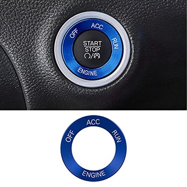 Keptrim Engine Start Stop Trim for 20102025 Dodge Challenger Charger RAM for 2014 up Durango Blue Aluminum Alloy 1pc