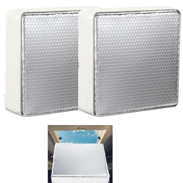 Peaoop 2 Pack RV Vent Insulator RV Skylight Cover with Reflective Surface Universal Camper Skylight Shade for Vent Inside Camper Trailer 2 pack 14 14 3