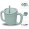 TalkTools ITSY Silicone Training Cup Mini Straw Cup for Baby Anti Leak Spill Proof and BPA Free Cup with Straw Insertion for Kids Sage