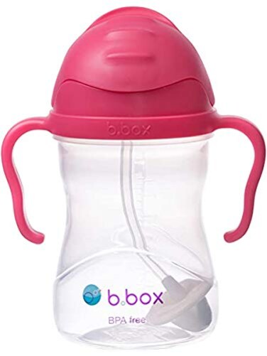 b.box B Box Essential Sippy Cup with Replacement Straws and Cleaner Pink