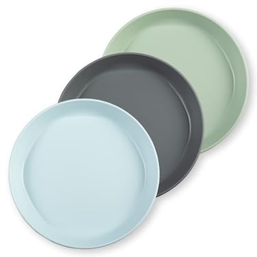 Tiny Twinkle Tableware 3 Pack Dish Set BPAFree Cups Plates and Bowls Sets For Kids and Toddlers Polypropylene Plastic Dinnerware Set Sage Charcoal IceBlue Plate